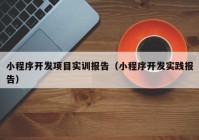 小程序開發(fā)項目實(shí)訓(xùn)報告（小程序開發(fā)實(shí)踐報告）