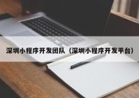 深圳小程序開發(fā)團(tuán)隊（深圳小程序開發(fā)平臺）