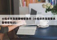 小程序開(kāi)發(fā)需要哪些條件（小程序開(kāi)發(fā)需要具備哪些知識(shí)）