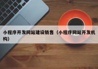 小程序開發(fā)網(wǎng)站建設銷售（小程序網(wǎng)站開發(fā)機構(gòu)）