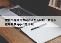 微信小程序開發(fā)appid怎么獲?。ㄎ⑿判〕绦蜷_發(fā)appid是什么）